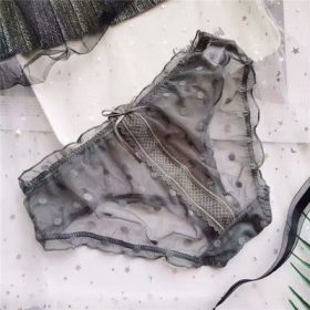 Japanese Sweet Cute Girl Gauze Sexy Panties Female Low Waist Temptation Ladies Briefs Princess Soft Cute SZ080 - Gray
