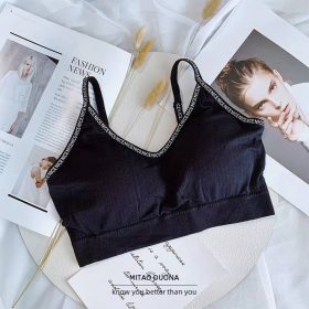 Women's Tube Top Summer Underwear With Chest Pad Gather Students Sexy Beautiful Back Bottoming Vest SZ102 #7003 - Black