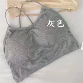 Women's Tube Top Summer Underwear With Chest Pad Gather Students Sexy Beautiful Back Bottoming Vest SZ102 #1641 - Gray