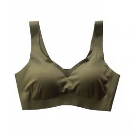 Women Bra Seamless Beauty Back Underwear Ladies Bra Shockproof Sports Sleep Bra Yoga Bra Without Steel Ring SZ118 - Green