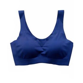 Women Bra Seamless Beauty Back Underwear Ladies Bra Shockproof Sports Sleep Bra Yoga Bra Without Steel Ring SZ118 - Blue