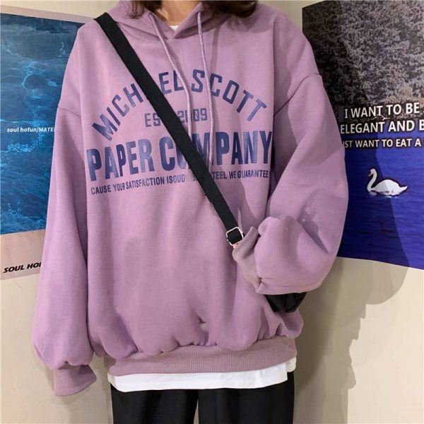Oversized Hoodie Sweater Ulzzang English Letter Printed Hooded Sweatshirt Couple Wear Sportswear SZ249 - Purple