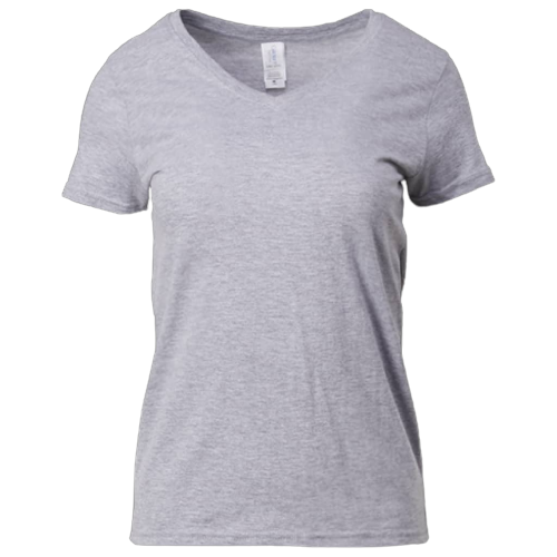 Gildan Ladies Adult Plain Softstyle V-Neck T-Shirt 63V00L - Sport Grey