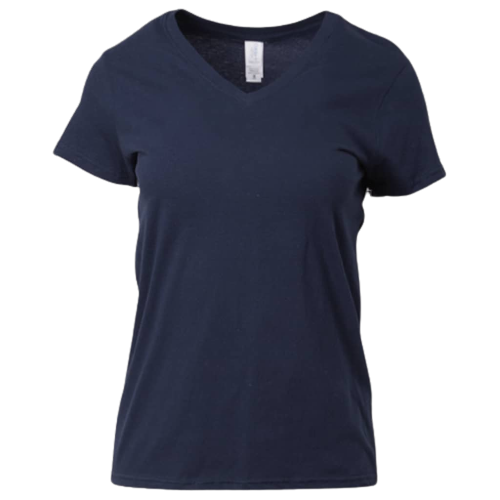 Gildan Ladies Adult Plain Softstyle V-Neck T-Shirt 63V00L - Navy