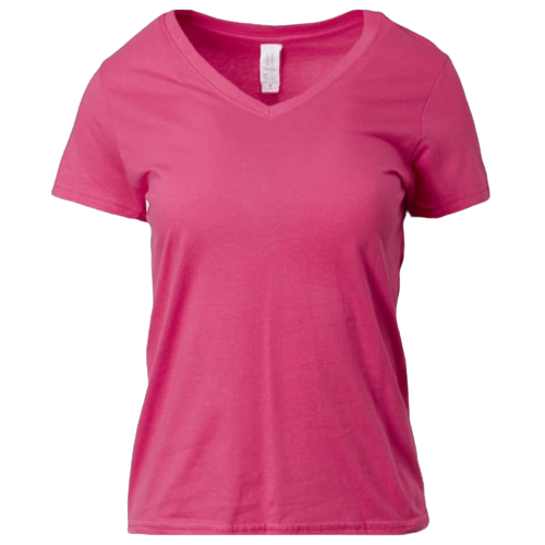 Gildan Ladies Adult Plain Softstyle V-Neck T-Shirt 63V00L - Heliconia