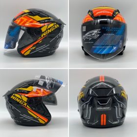 GRACSHAW Gennex G535 WingX Black Helmet - Image 5