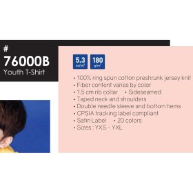 GILDAN Youth Kids Premium Cotton Boys Girls Cotton T-Shirt 76000B - Red - Image 6