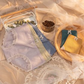 Women Seamless Cotton Panties Sexy Briefs Girl Lace Underwear SZ214 - Light Pink - Image 10