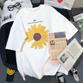 Little Daisy Short Sleeved T-shirt Fashion Loose Cover Meat Thin Female Student Top SZ087 - White - Image 2