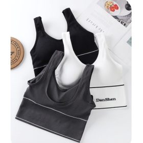 Women Seamless Racerback Sports Bra Yoga Fitness Padded Athletic Vest SZ242 - White - Image 9