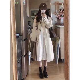 Long Sleeve Dress Design Sense A-line Shirt Long Dress White Maxi Dress SZ282 - Image 6