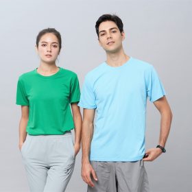 Gildan x Crossrunner Unisex Quick Dry Soft Round Neck Plain Jersey T-Shirt CRR3600 - Sapphire - Image 3
