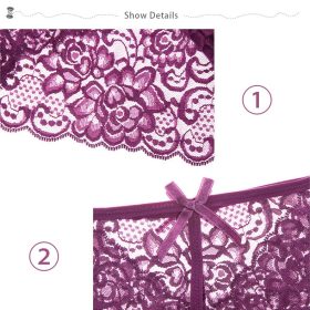 Sexy Lace Panties for Women Underwear Breathable Female Panty Hollow Transparent Briefs Ladies Lingerie SZ046 - Pink - Image 8