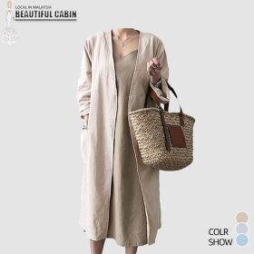 Women's Causal Plus Size Spring Long Sleeve Cardiga Cardigans SZ222 - Khaki - Image 3