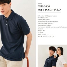 GILDAN x NORTH HARBOUR Premium Soft Touch Men's Polo T-Shirt Unisex Adult Plain Cotton Polyester Polo Baju Polo NHB2400 - Sport Grey - Image 4