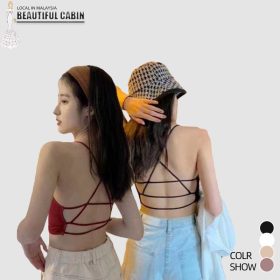 Women's Tube Top Summer Underwear With Chest Pad Gather Students Sexy Beautiful Back Bottoming Vest SZ102 #1641 - Black - Image 4