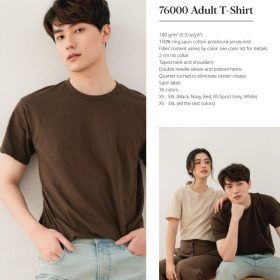 GILDAN Premium Cotton Unisex Best Comfy T-Shirt Multi Color Plain Round Neck Adult Men Women 76000 - Navy - Image 4