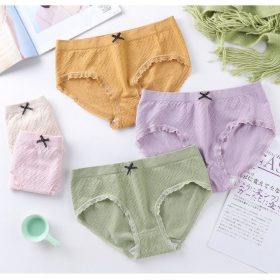 Japanese Flamingo Breathable Hip Panties Women's Mid-waist High-elastic Seamless Briefs SZ086 - 5 PCS With Box - Image 5