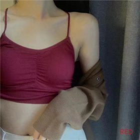 Women's Tube Top Summer Underwear With Chest Pad Gather Students Sexy Beautiful Back Bottoming Vest SZ102 #1641 - Black - Image 5