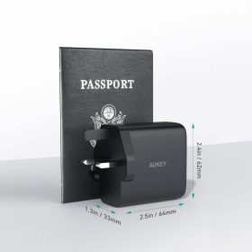 AUKEY PA-B6S Omnia 90W 3-Port MacBook Pro Charger with GaNTech PD Charger USB C Fast Charger Laptop Charger QC 4.0+ PPS - Black - Image 4