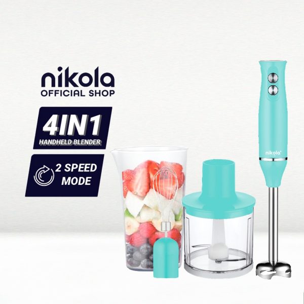 NIKOLA 4-in-1 Multi-Functional Blender (MB100) 2 Speed Mode, 500W - Blue