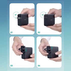 AUKEY PA-PD20 PowerDuo 5K 20W PD Power Bank with Integrated Outlet - Black - Image 5