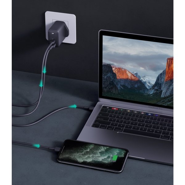 AUKEY PA-B3 65W Dual-Port Power Deliver Charger with GaN Power Tech - Black