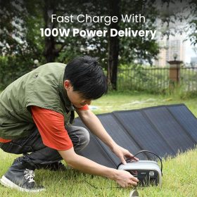 AUKEY PS-RE03 PowerStudio 300 297Wh 82500mAh Portable Power Station 100W Power Delivery with Sine Wave Output - Grey - Image 8