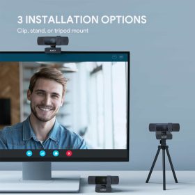 AUKEY PC-LM7 Webcam With Privacy Cover 1080P Full HD With Dual Noise-Reducing Mic For Online Meeting & Streaming - Black - Image 6