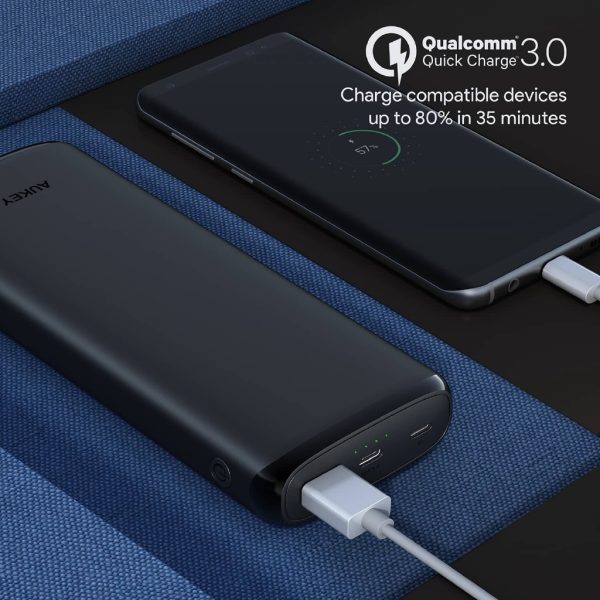 AUKEY PB-Y23 18W Power Delivery 3.0 USB C 20000mAh Power Bank With Quick Charge 3.0 - Black