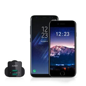 AUKEY PA-U32 4.8A Universal Dual Port AiPower Mini Travel Charger (12W) - Black - Image 6
