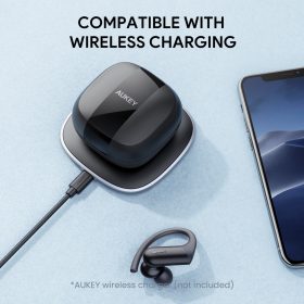 AUKEY EP-T32 Wireless Charging Earbuds Elevation Over-Ear IPX8 with CVC 8.0 - Black - Image 3