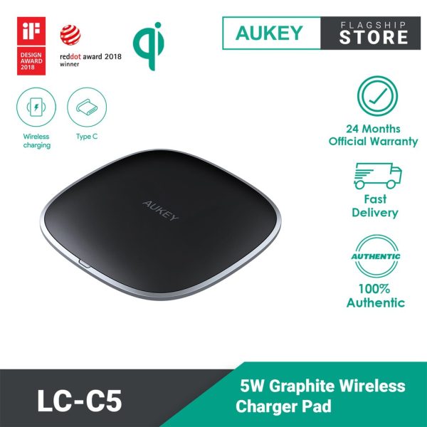 AUKEY LC-C6 5W Graphite Wireless Charger Pad - Black
