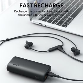 AUKEY PB-Y36 10K Sprint Go Mini 18W PD Power Bank (10000mAh) - Black - Image 3