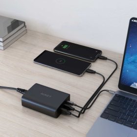 AUKEY PA-Y13 74.5W USB C Power Delivery 3.0 & QC 3.0 Desktop Charger - Black - Image 3
