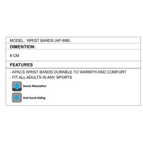 APACS Wrist Band APA888 (8cm) Original - Yellow - Image 3