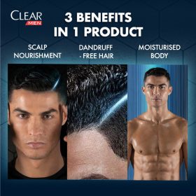 CLEAR MEN 3 in1 Body Wash & Shampoo Active Clean 618ml - Image 4
