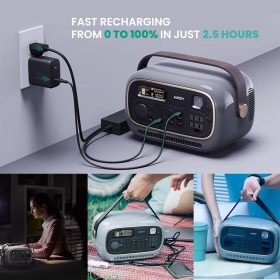 AUKEY PS-RE03 PowerStudio 300 297Wh 82500mAh Portable Power Station 100W Power Delivery with Sine Wave Output - Grey - Image 6