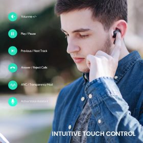 AUKEY EP-N8 Sports X6 TWS BT 5.2 True Wireless Earbuds with ANC (35dB Active Noise cancelling) & Transparency Mode - Black - Image 8