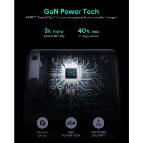 AUKEY PA-B3 65W Dual-Port Power Deliver Charger with GaN Power Tech - Black - Image 4