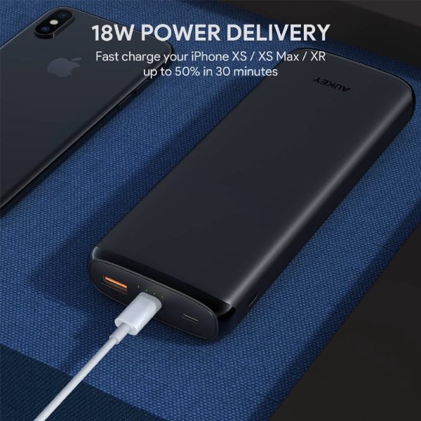 AUKEY PB-Y23 18W Power Delivery 3.0 USB C 20000mAh Power Bank With Quick Charge 3.0 - Black