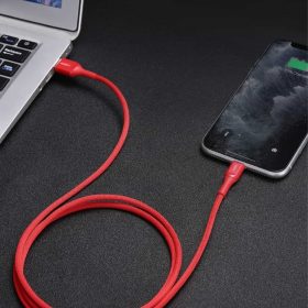 AUKEY CB-AKL2 MFI USB A To Lightning Kevlar Cable (2m) - Red - Image 3