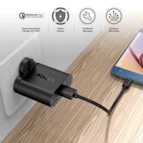 AUKEY PA-T9 Turbo Charger with Quick Charge 3.0 Portable Charger - 3Pin (19.5W) - Black - Image 6