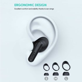 AUKEY EP-N8 Sports X6 TWS BT 5.2 True Wireless Earbuds with ANC (35dB Active Noise cancelling) & Transparency Mode - Black - Image 3