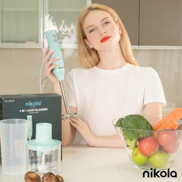NIKOLA 4-in-1 Multi-Functional Blender (MB100) 2 Speed Mode, 500W - Blue