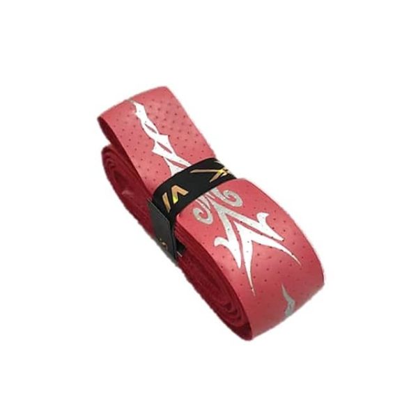 MAXI (Taiwan) Branded Tattoo Replacement PU Badminton Grip - Red Silver