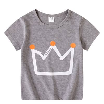 (Ready stock) King Boy / Girl Kid T-shirt for 2 to 6 Years old - Grey