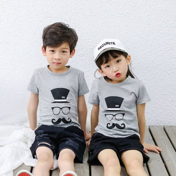 (Ready stock) JDX Boy / Girl Kid T-shirt for 2 to 9 Years old - Grey