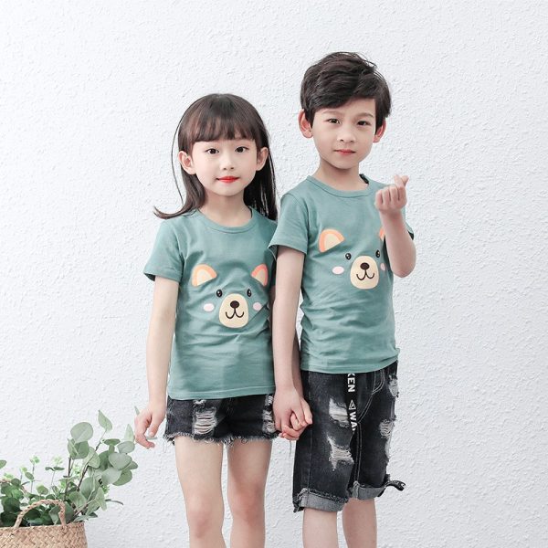(Ready stock) Bear Boy / Girl Kid T-shirt for 2 to 9 Years old - Green