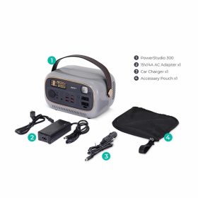 AUKEY PS-RE03 PowerStudio 300 297Wh 82500mAh Portable Power Station 100W Power Delivery with Sine Wave Output - Grey - Image 4